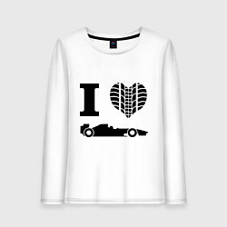 Лонгслив хлопковый женский Формула 1, цвет: белый