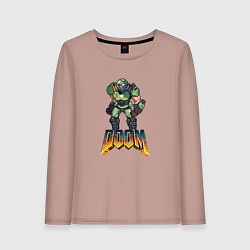 Лонгслив хлопковый женский Doom солдат марса, цвет: пыльно-розовый