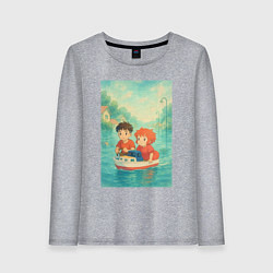 Женский лонгслив Сцена из анимэ Рыбка Поньо