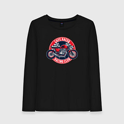 Лонгслив хлопковый женский Cafe racer, цвет: черный