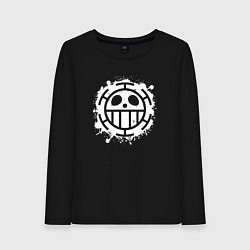 Лонгслив хлопковый женский Пираты сердца - лого, цвет: черный