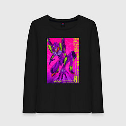 Лонгслив хлопковый женский Евангелион 01 - Синдзи, цвет: черный