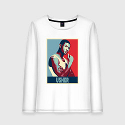 Лонгслив хлопковый женский Music Usher, цвет: белый