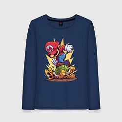 Лонгслив хлопковый женский Марио, цвет: тёмно-синий