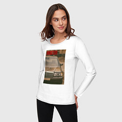 Лонгслив хлопковый женский Ништяк мерс, цвет: белый — фото 2