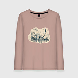 Лонгслив хлопковый женский Туаль де Жуи лиса, цвет: пыльно-розовый