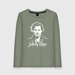 Женский лонгслив Джонни Депп белой краской