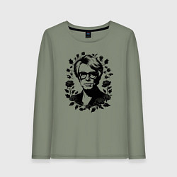 Женский лонгслив Энди Уорхол в цветочном обрамлении