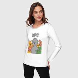 Лонгслив хлопковый женский NPC, цвет: белый — фото 2