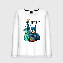 Женский лонгслив Batman and statue of Liberty - ai art fantasy