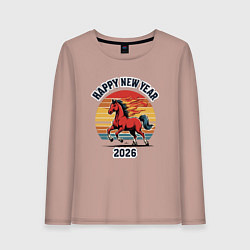 Женский лонгслив Красная огненная лошадь 2026