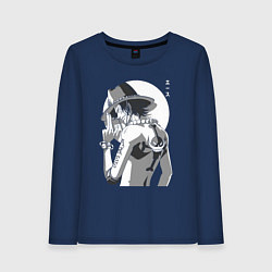 Лонгслив хлопковый женский One piece Луффи взрослый, цвет: тёмно-синий