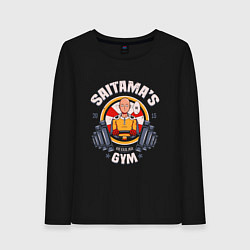 Лонгслив хлопковый женский Ванпанчмен saitama gym, цвет: черный