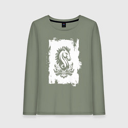 Женский лонгслив Белый жеребец