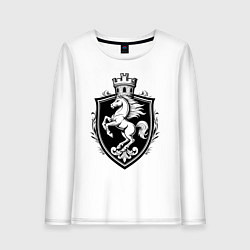 Женский лонгслив Герб с конем и башней