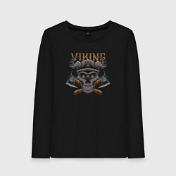 Лонгслив хлопковый женский Viking warrior, цвет: черный