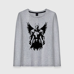 Женский лонгслив Черный рыцарь с крыльями