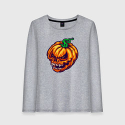 Лонгслив хлопковый женский Monster pumpkin, цвет: меланж