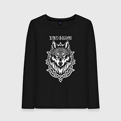 Женский лонгслив Живи свободно - волк в кельтском стиле