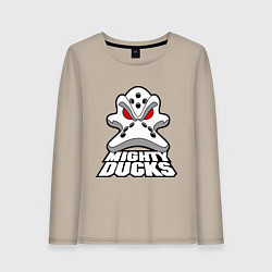 Лонгслив хлопковый женский HC Anaheim Ducks, цвет: миндальный