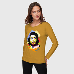 Лонгслив хлопковый женский Che Guevara Art, цвет: горчичный — фото 2