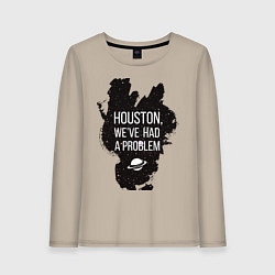 Лонгслив хлопковый женский Хьюстон, у нас проблемы, цвет: миндальный