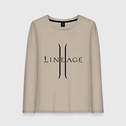 Лонгслив хлопковый женский Lineage logo, цвет: миндальный
