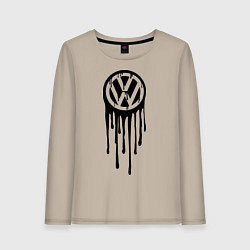 Лонгслив хлопковый женский Volkswagen, цвет: миндальный
