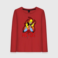 Лонгслив хлопковый женский AC/DC Homer, цвет: красный