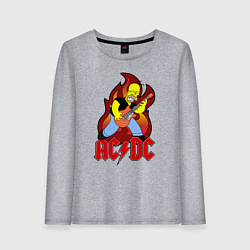 Лонгслив хлопковый женский AC/DC Homer, цвет: меланж