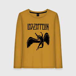 Лонгслив хлопковый женский Led Zeppelin Swan, цвет: горчичный