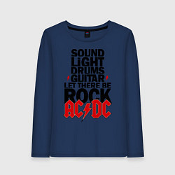 Лонгслив хлопковый женский AC/DC Rock, цвет: тёмно-синий