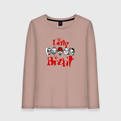 Лонгслив хлопковый женский Limp Bizkit Faces, цвет: пыльно-розовый
