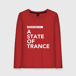 Лонгслив хлопковый женский Together in A State of Trance, цвет: красный