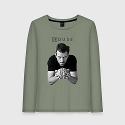 Лонгслив хлопковый женский House Brain, цвет: авокадо