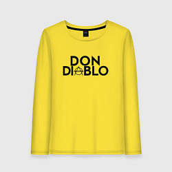 Лонгслив хлопковый женский Don Diablo, цвет: желтый