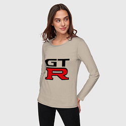 Лонгслив хлопковый женский Gtr, цвет: миндальный — фото 2
