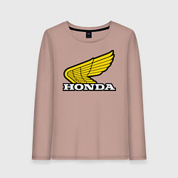 Лонгслив хлопковый женский Honda, цвет: пыльно-розовый
