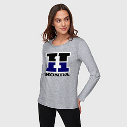 Лонгслив хлопковый женский Honda, цвет: меланж — фото 2