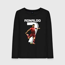 Лонгслив хлопковый женский Ronaldo 07, цвет: черный