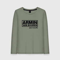 Лонгслив хлопковый женский Armin van Buuren, цвет: авокадо