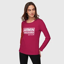 Лонгслив хлопковый женский Armin van Buuren, цвет: маджента — фото 2