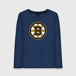 Лонгслив хлопковый женский Boston Bruins, цвет: тёмно-синий