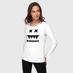 Лонгслив хлопковый женский Eatbrain Logo, цвет: белый — фото 2