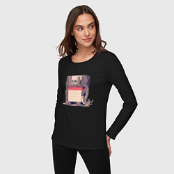 Лонгслив хлопковый женский Вымершие виды, цвет: черный — фото 2