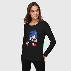Лонгслив хлопковый женский Sonic the Hedgehog, цвет: черный — фото 2
