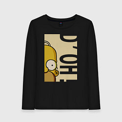 Лонгслив хлопковый женский Homer Doh!, цвет: черный