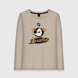 Лонгслив хлопковый женский NHL: Anaheim Ducks, цвет: миндальный