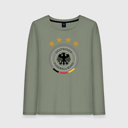 Лонгслив хлопковый женский Deutscher Fussball-Bund, цвет: авокадо