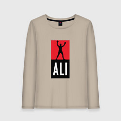 Лонгслив хлопковый женский Ali by boxcluber, цвет: миндальный
